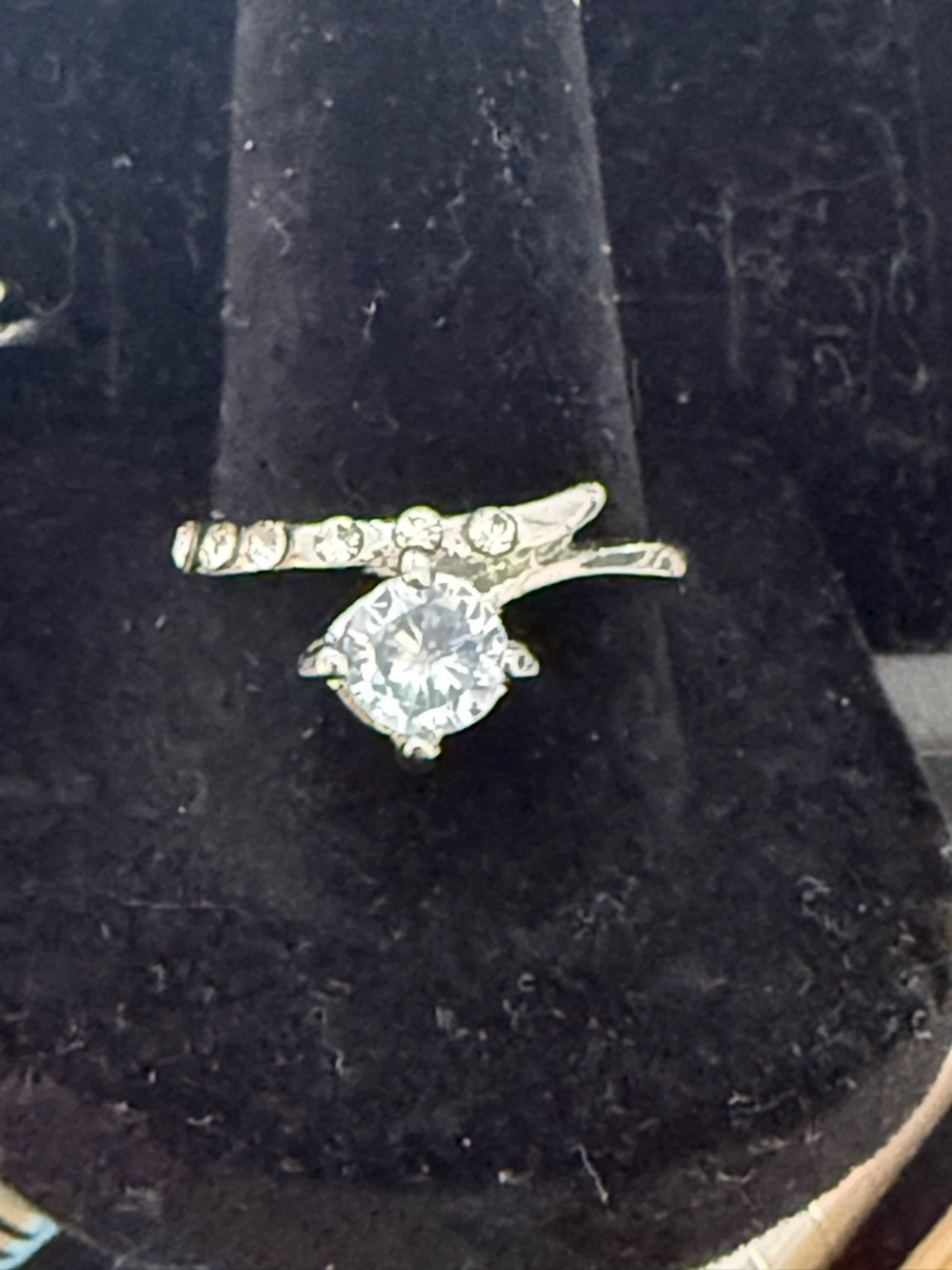 Sterling Silver Solitaire Cubic Zirconia Ring in White